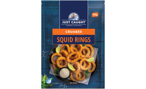 CRUMBED SQUID RINGS NATURAL B/WAVE 1kg x 5pk/ctn
