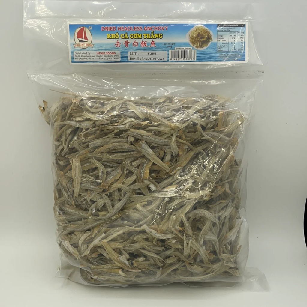 DRIED HEADLESS ANCHOVY M/FONG 500g x24pk/ctn