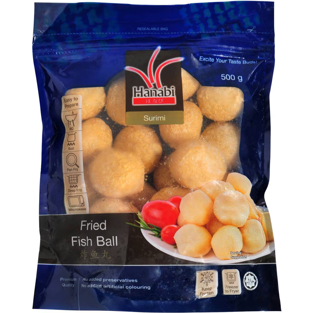 FRIED FISH BALLS HANABI 500g x 5pk/ctn