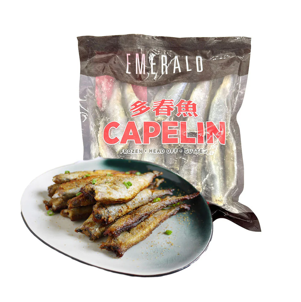 CAPELIN FISH HEAD OFF EMERALD 500gm x 20pk/ctn