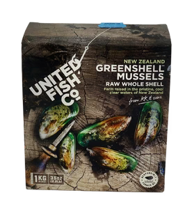 MUSSEL WHOLE SHELL NZ 1kg x 10pk/ctn