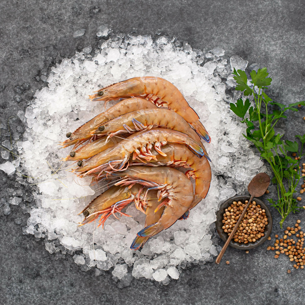 LOCAL WHOLE RAW KING PRAWNS U10 5kg/ctn
