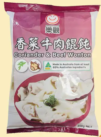 SMILE CORIANDER AND BEEF WONTON 350g x 12pk/ctn