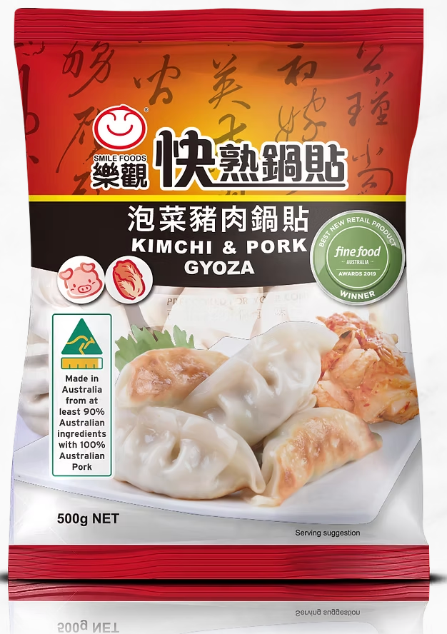 SMILE KIMCHI AND PORK GYOZA 500g x 12pk/ctn