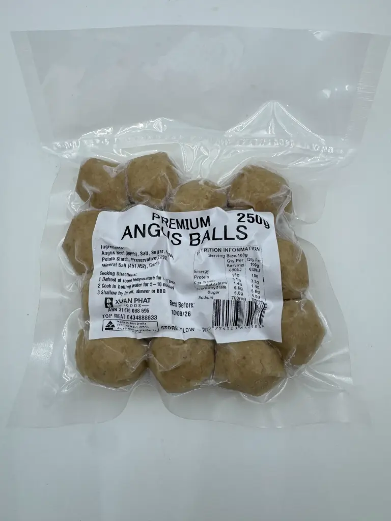 ANGUS BEEF BALL X/PHAT 250G X 40PK / CTN