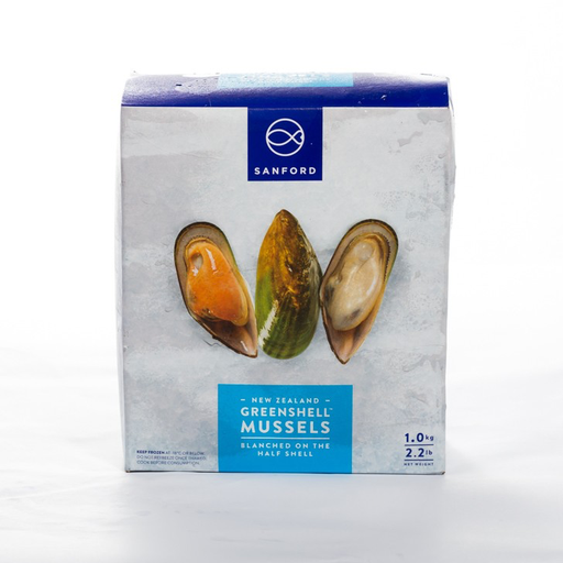 [MUHSMNZSP(I)] MUSSEL 1/2 SHELL NZ M S/PROD&TALLEY 1kg x 10pk/ctn